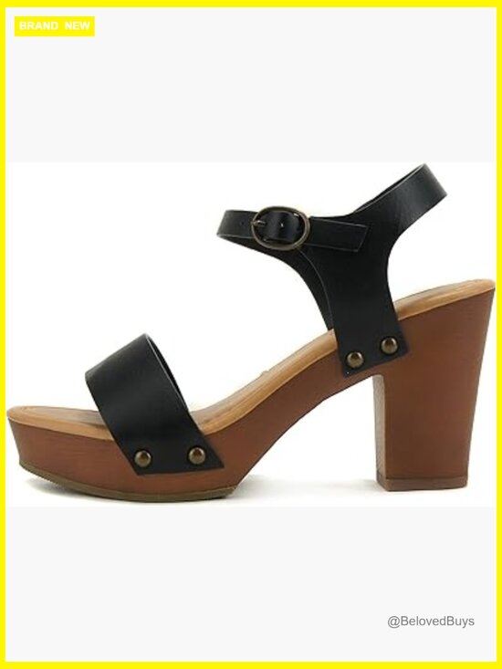 Shoes - Wedge Sandals with Studded Trim Open Toe Ankle Strap